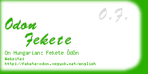 odon fekete business card